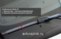 Резинки бескаркасных щеток стеклоочистителей Skoda Octavia III A7 (2013 -2020 ) 600мм.+450мм.